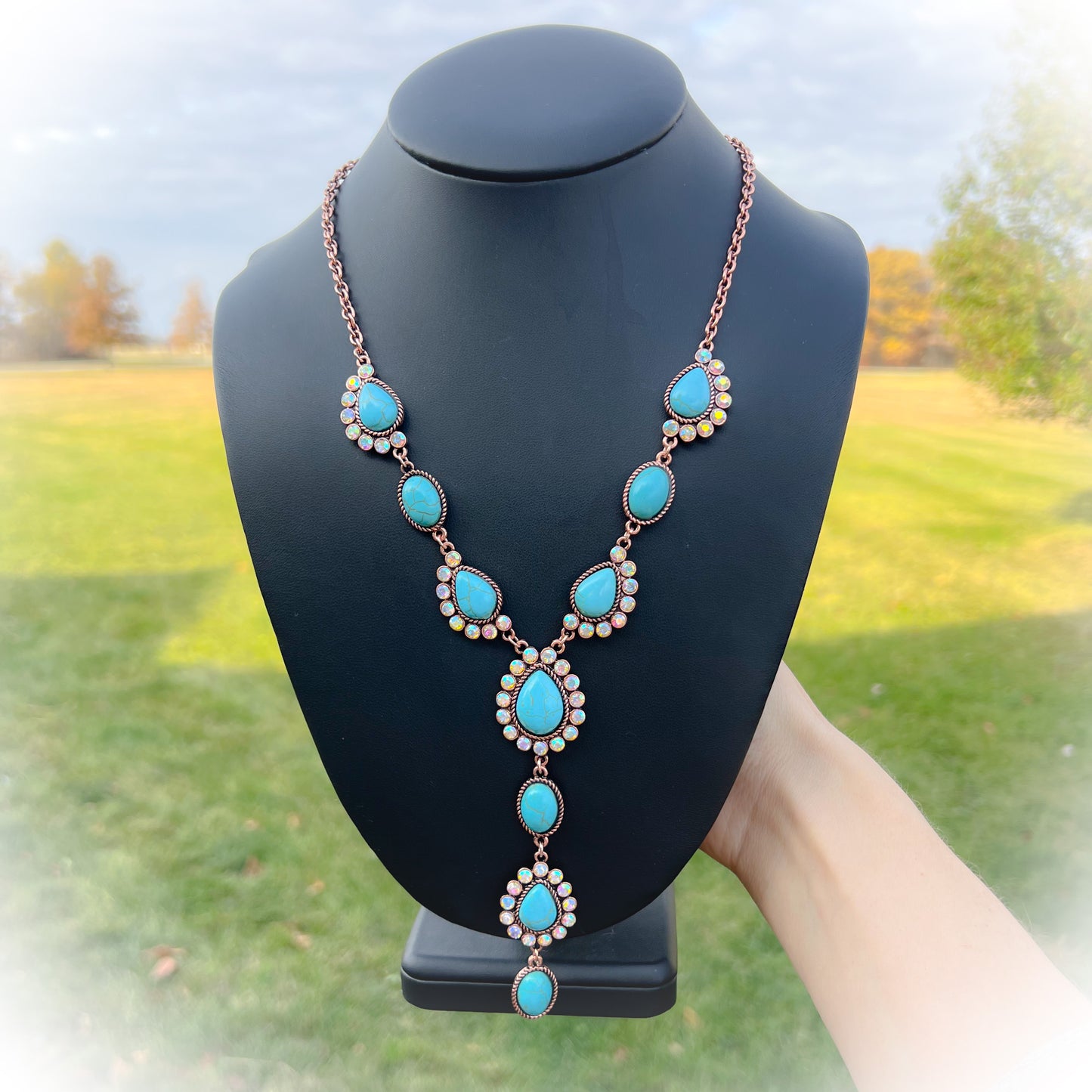 High Plains Western Lariat Necklace - Bronze