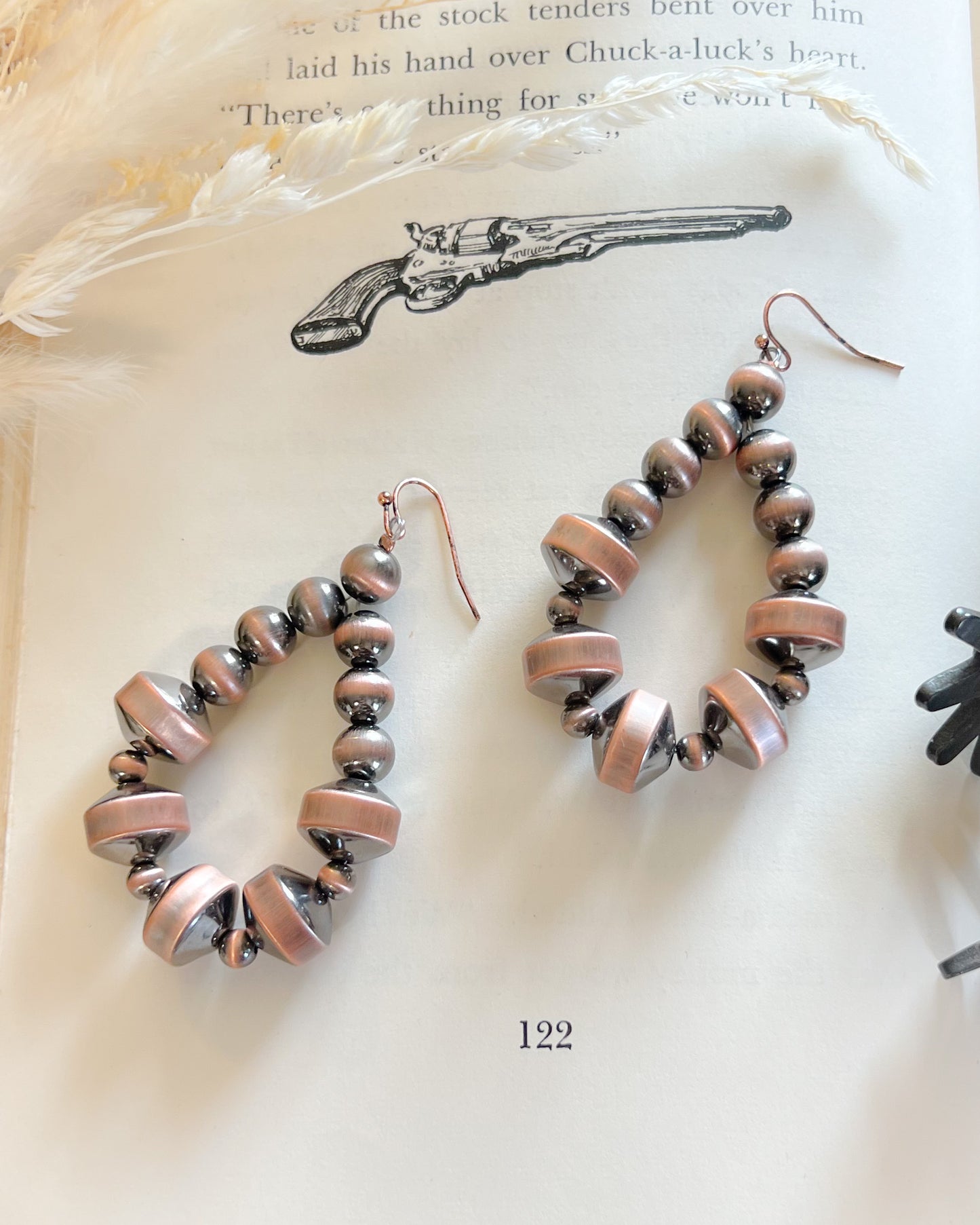 Navajo Style Pearl Teardrop Earrings - Multiple Colors