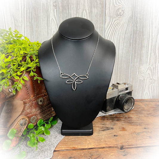 All Laced Up Boot Stitch Necklace – Silver