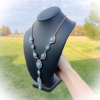 High Plains Western Lariat Necklace - Bronze