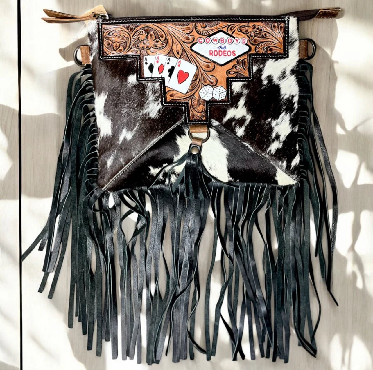 Cowboys & Rodeos Tooled Leather & Cowhide Concealed Carry Purse