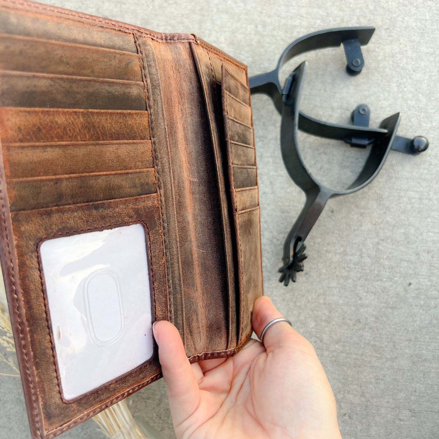 Roy Cowhide & Tooled Leather Men's Rodeo Wallet