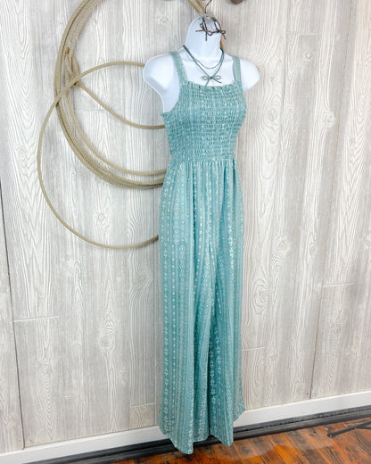 Turquoise Trails Smocked Jumpsuit – Western Aztec