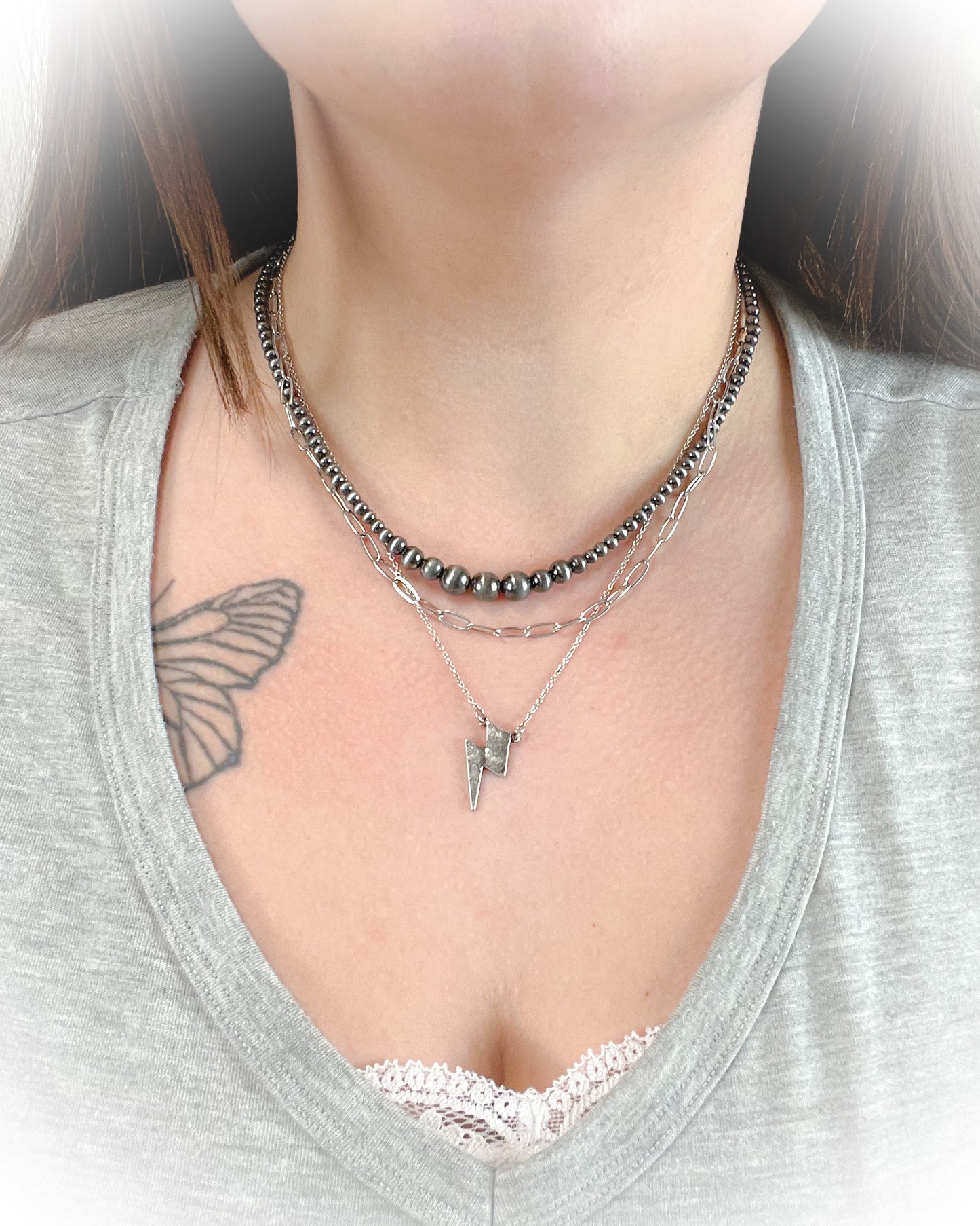 Thunder Lightning Bolt Layered Necklace - Multiple Colors