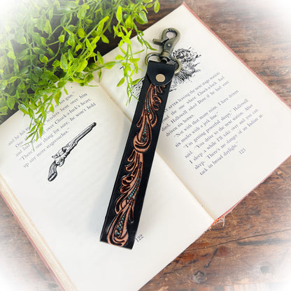 Blacksmith Trail Tooled Leather Keychain