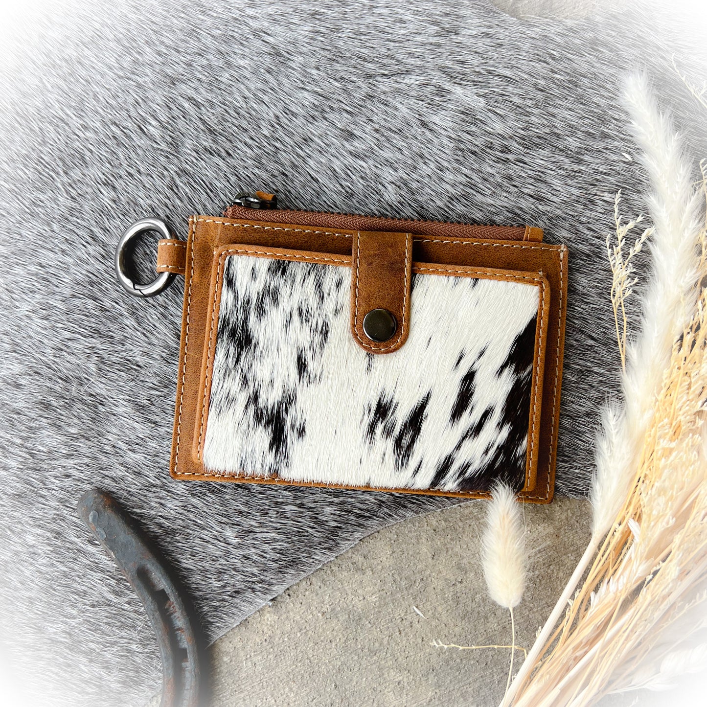 Wind Rider Cowhide Western Credit Card Holder