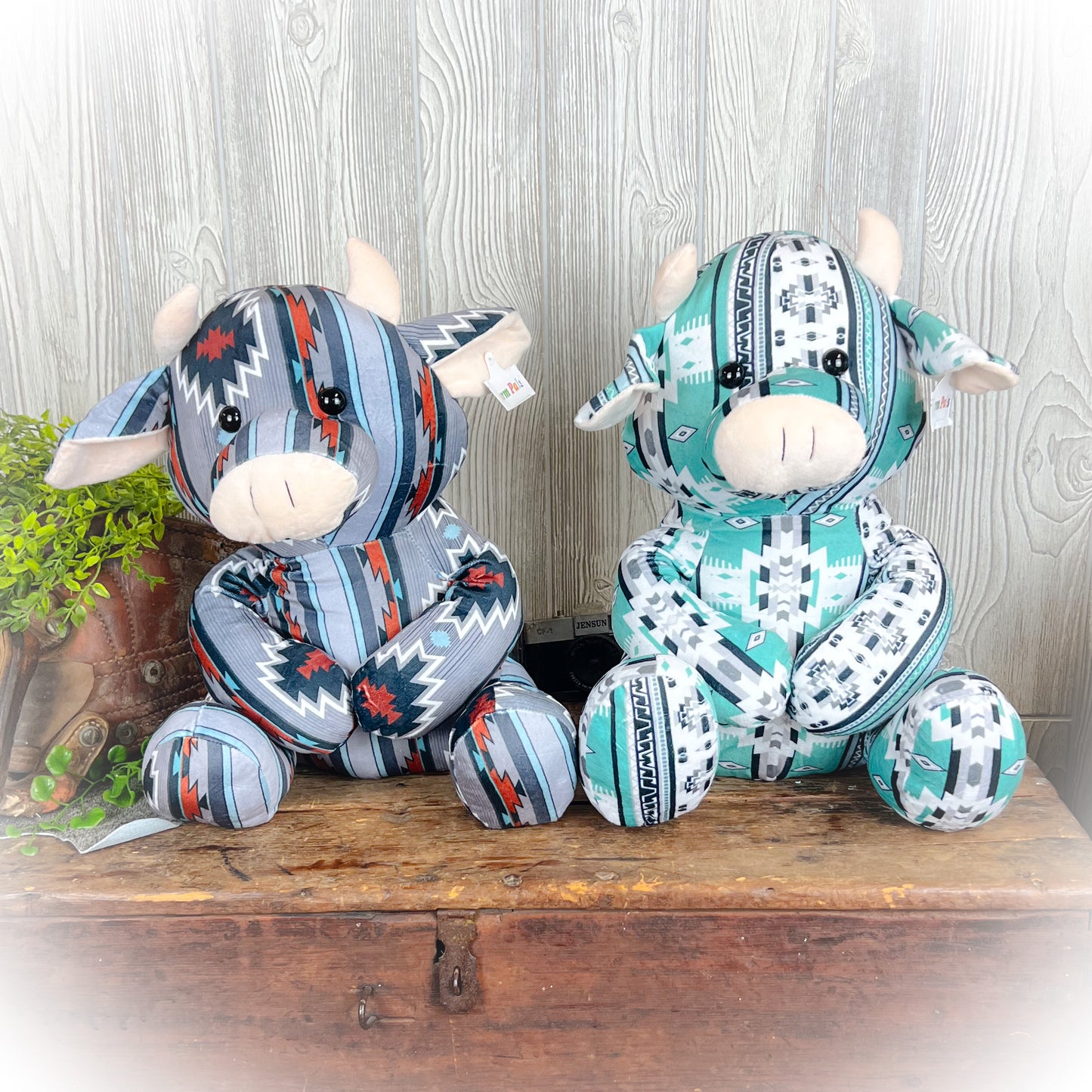 Cow Western Plushie – Multiple Colors | 18" x 12" | Limited-Time Doorbuster