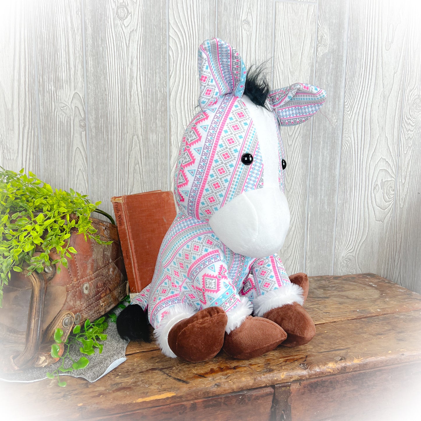 Horse Western Plushie – Multiple Colors | 18" x 12" | Limited-Time Doorbuster