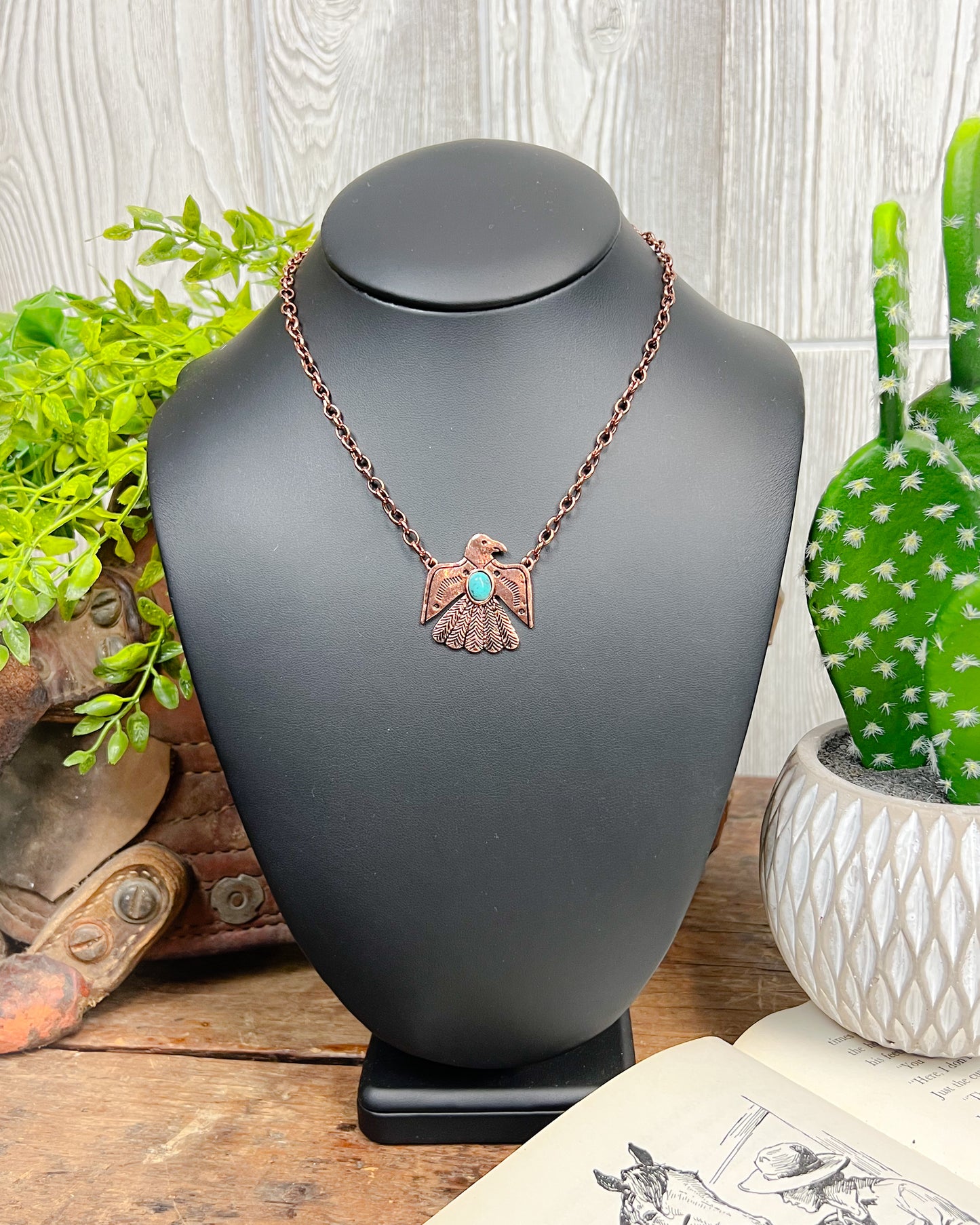 Thunderbird Pendant Necklace - Bronze