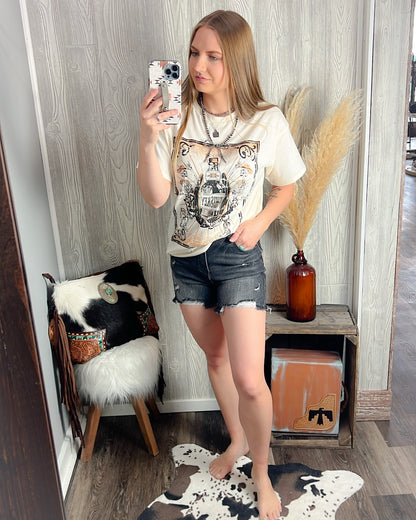Dusty Trails Western Tee – Eggshell