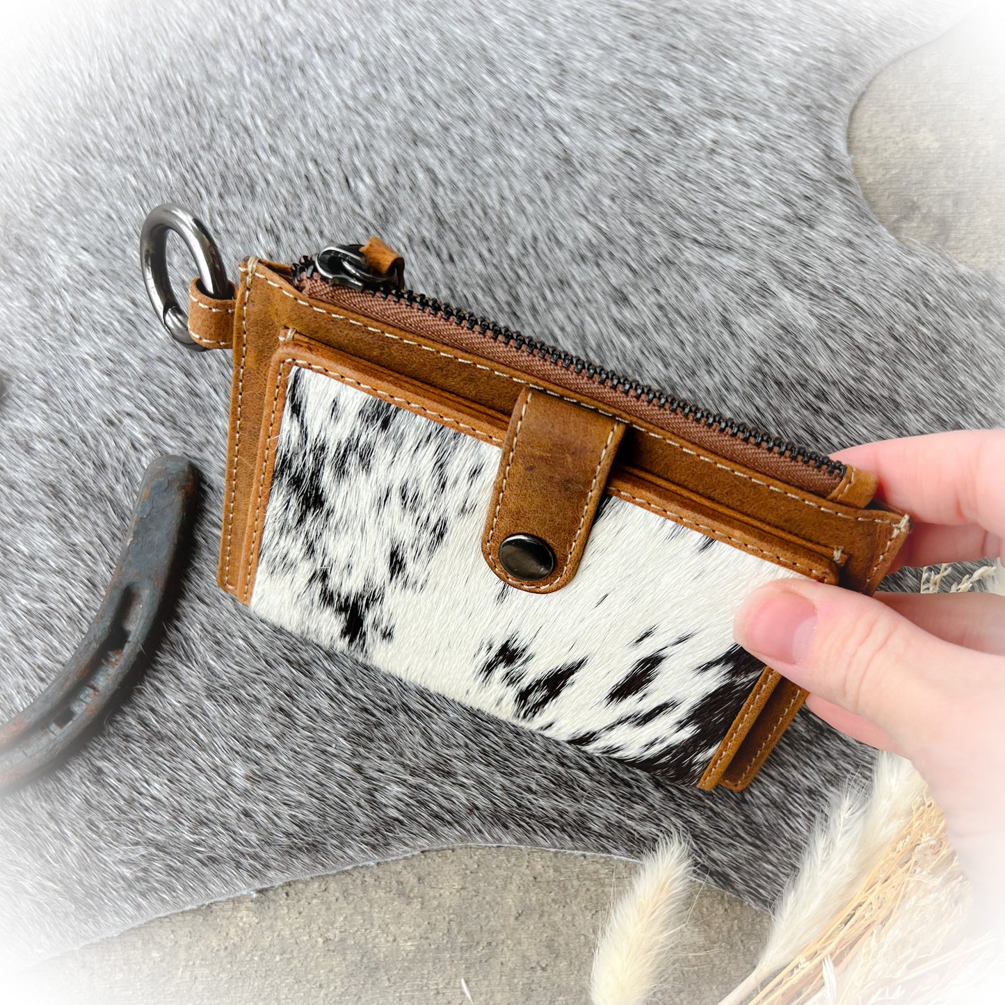 Wind Rider Cowhide Western Credit Card Holder
