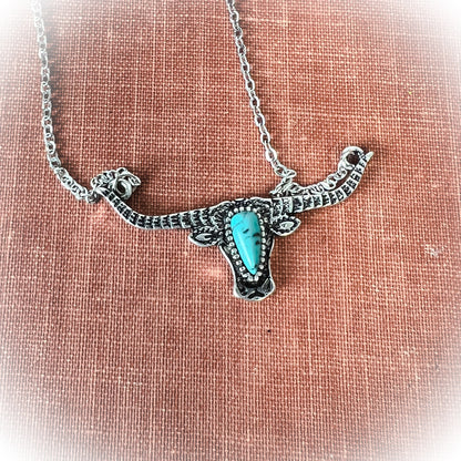 Longhorn Necklace - Silver