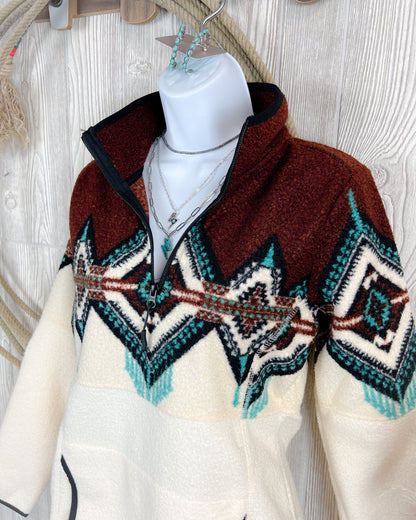 Vintage Style Berber Quarter Zip Pullover