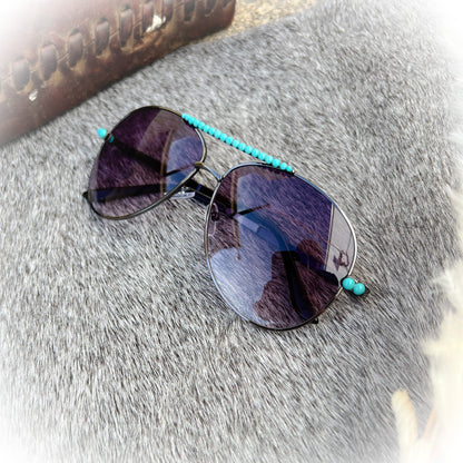 Aviator Western Boho Turquoise Stone Sunglasses