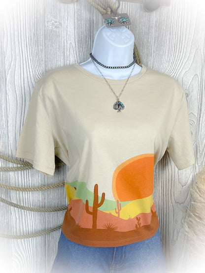 Desert Scene Cropped Tee