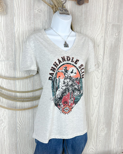 Call Me Cowboy V-Neck Graphic Tee