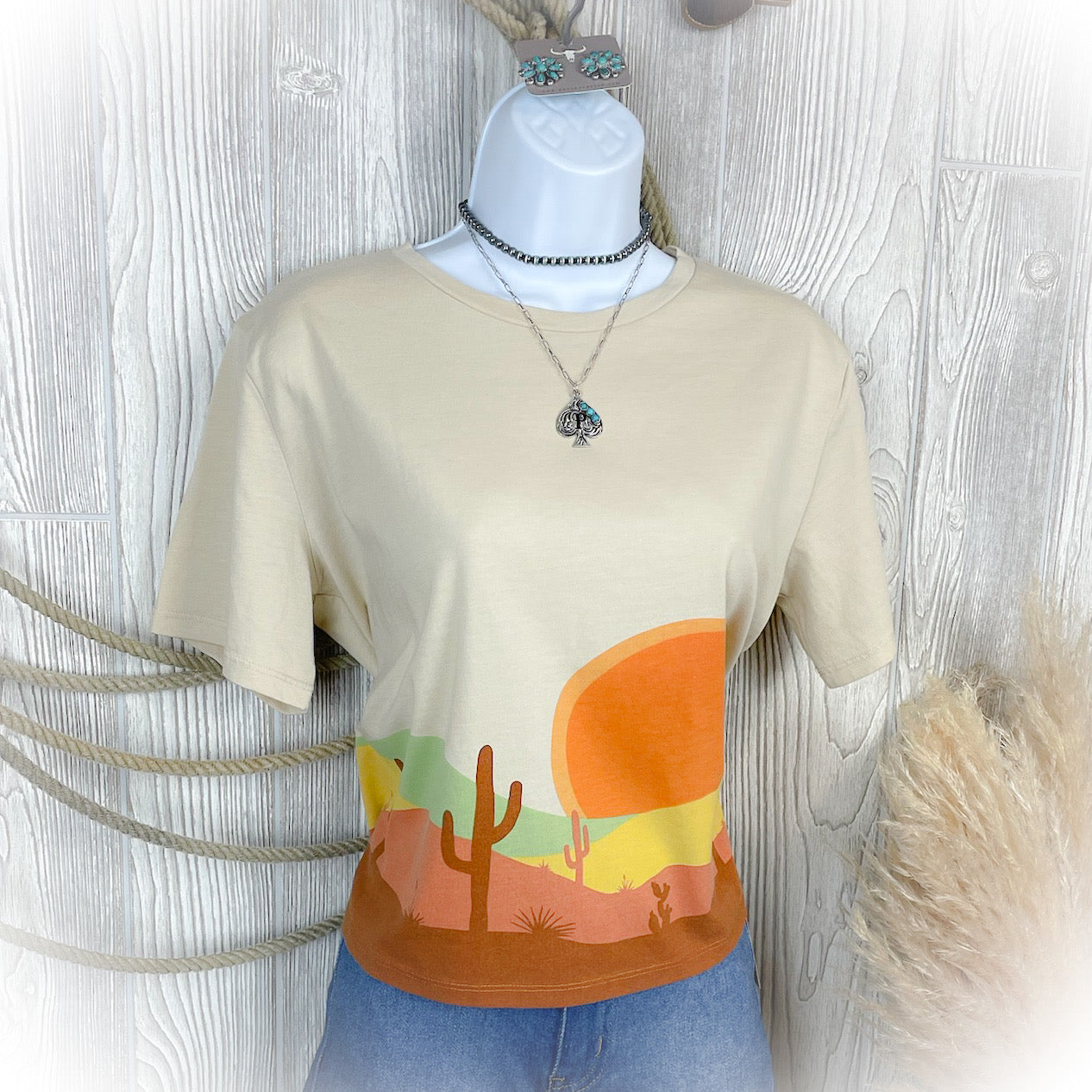 Desert Scene Cropped Tee