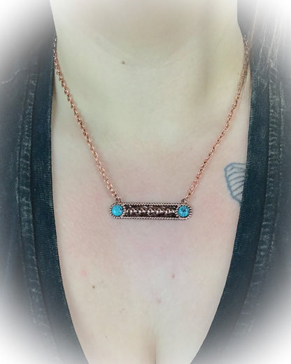 Concho Iron Bar Necklace - Bronze