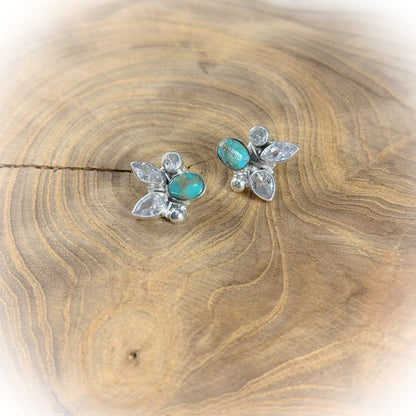 Aurora Earrings - Sterling Silver & Authentic Turquoise