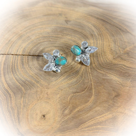 Aurora Earrings - Sterling Silver & Authentic Turquoise