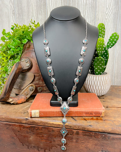 Western Aztec Lariat Necklace