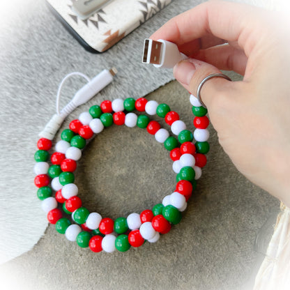 Christmas Beaded Chargning Cord