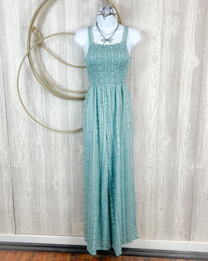 Turquoise Trails Smocked Jumpsuit – Western Aztec