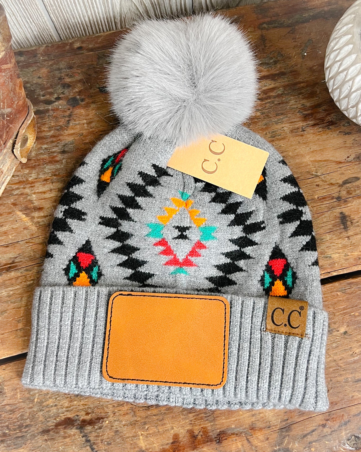 Soft Aztec Beanies - With Option Of Free Custom Patch