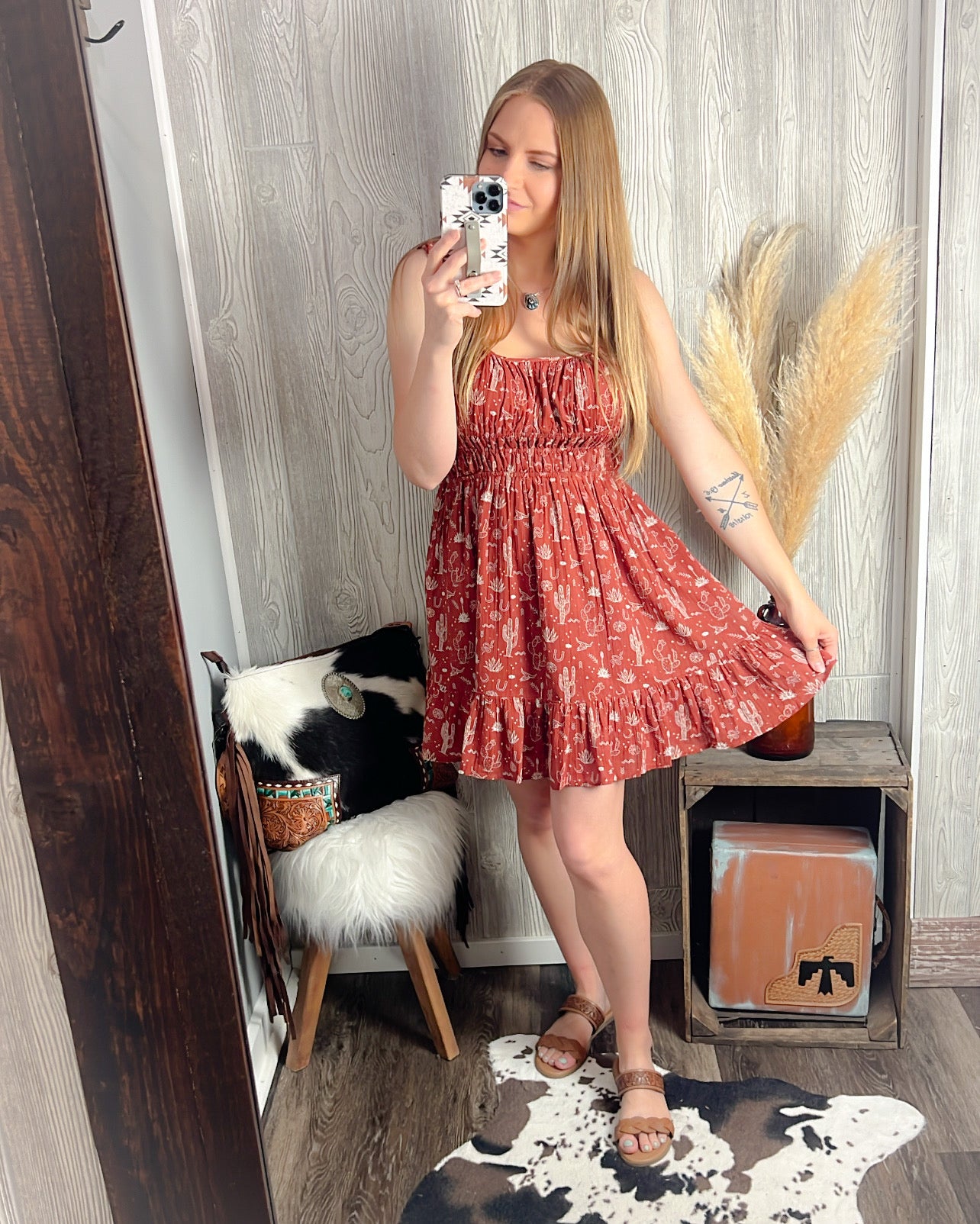 Rust in the Wind Desert Mini Dress