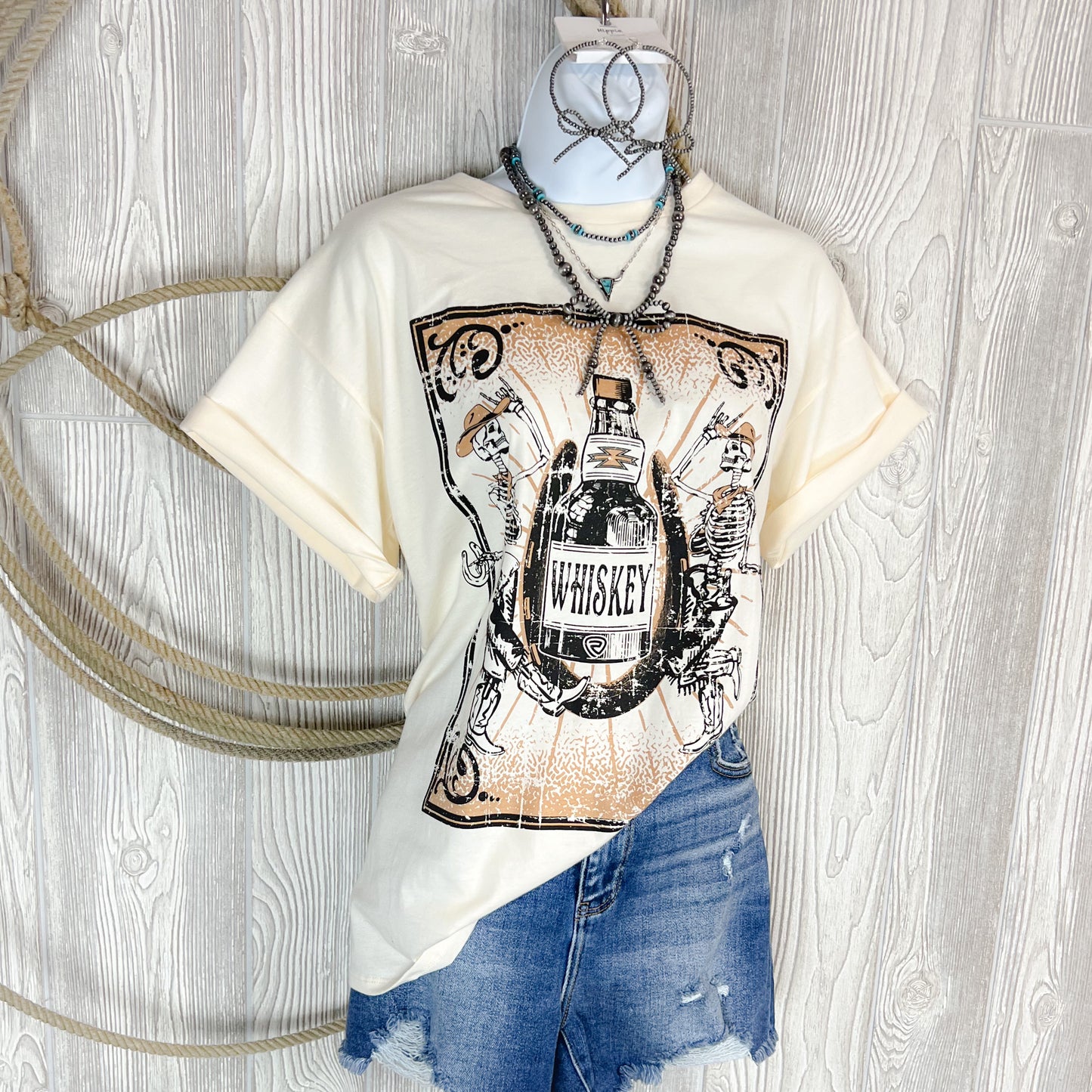 Dusty Trails Western Tee – Eggshell