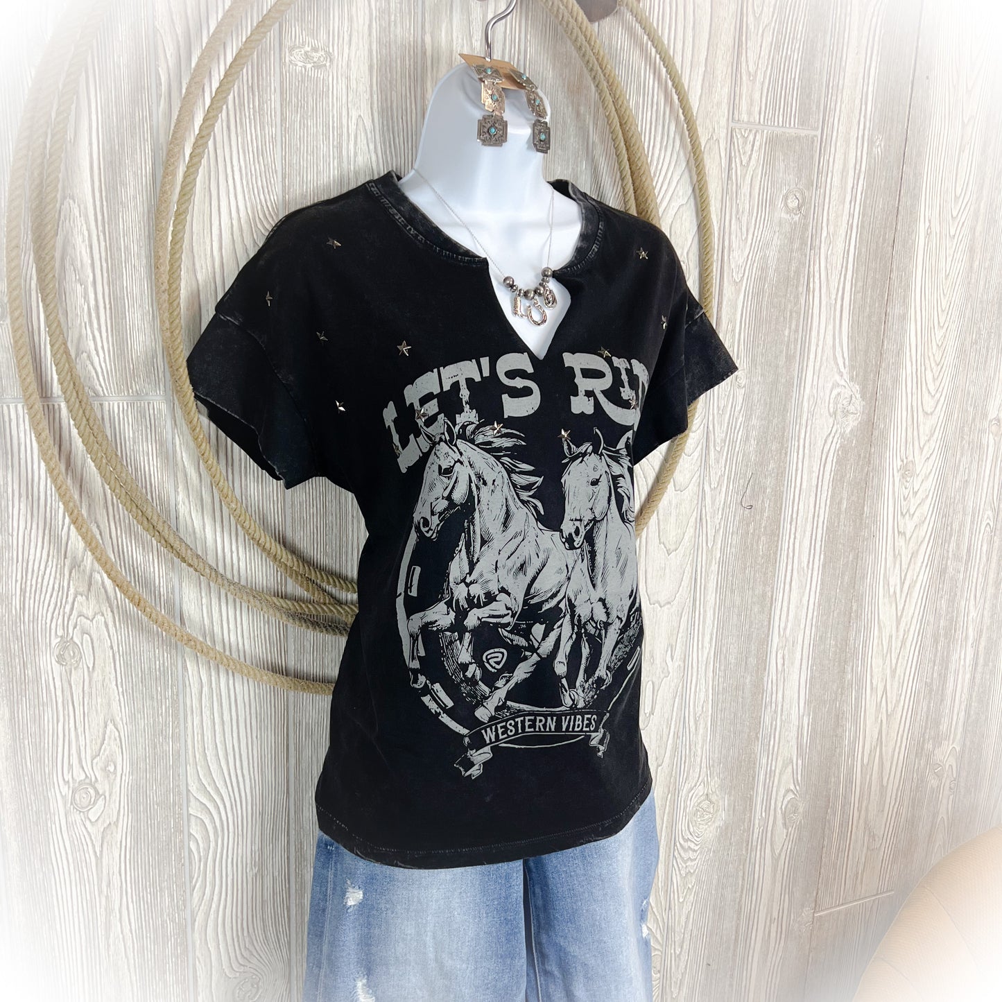 Let’s Ride Western Star Stud Graphic Tee