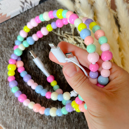 Colorful Candy Beaded Charging Cord