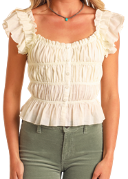 Ruched Crop Top - Natural