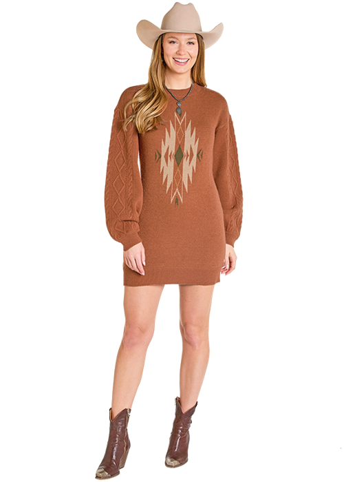 Ranchers Wife Western Knit Sweater Dress
