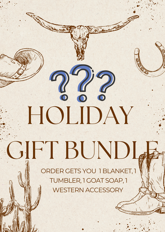 Western Holiday Cozy Gift Bundle – Blanket, Tumbler, Goat Soap & Western Accessory | Perfect Cowgirl Christmas Gift