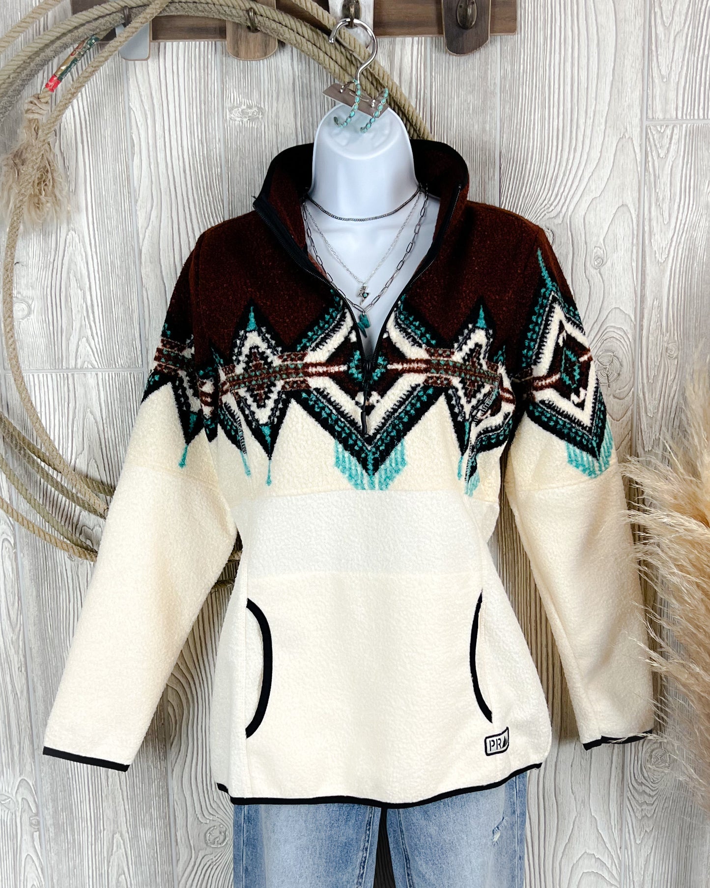 Vintage Style Berber Quarter Zip Pullover