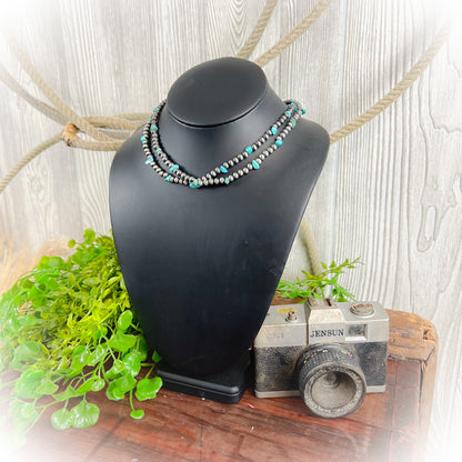 Dos Cowgirl Navajo Style Pearl Layered Necklace – 2 Strand Set