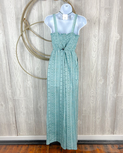 Turquoise Trails Smocked Jumpsuit – Western Aztec