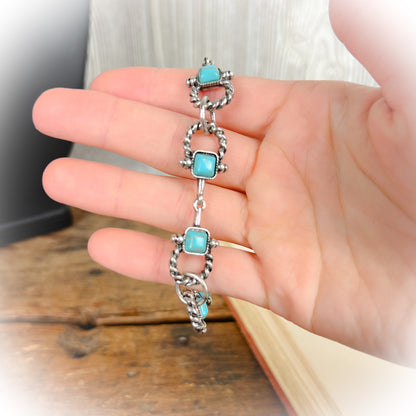 Western Rope Horse Bit Bracelet – Turquoise