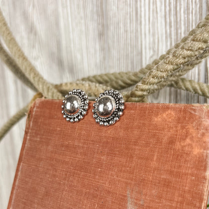 Western Silver Ball Stud Earrings – 1 Inch Everyday Studs