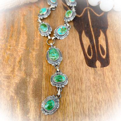 Sonoran Gold Lariat & Dangle Earring Set - Navajo Handmade - Francis Yazzie