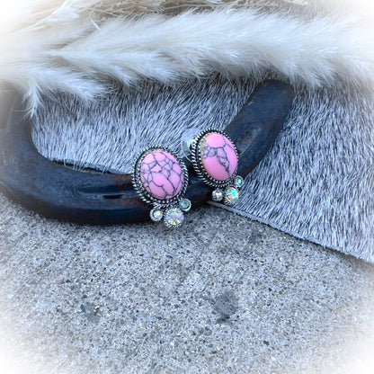 Royal Western Everyday Stud Earrings - Pink