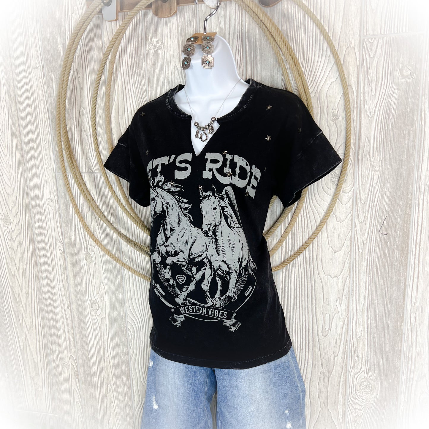 Let’s Ride Western Star Stud Graphic Tee