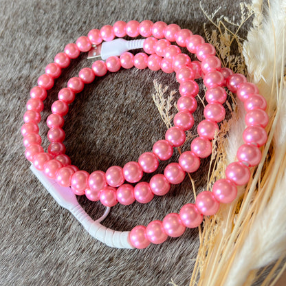 Pink Pearl Beaded Charging Cord