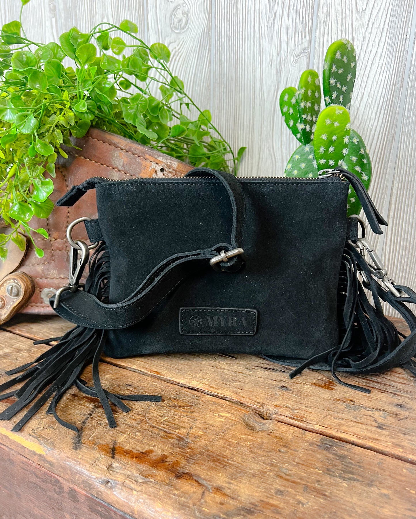 Western Dream Boot Stitch Crossbody Purse - Black