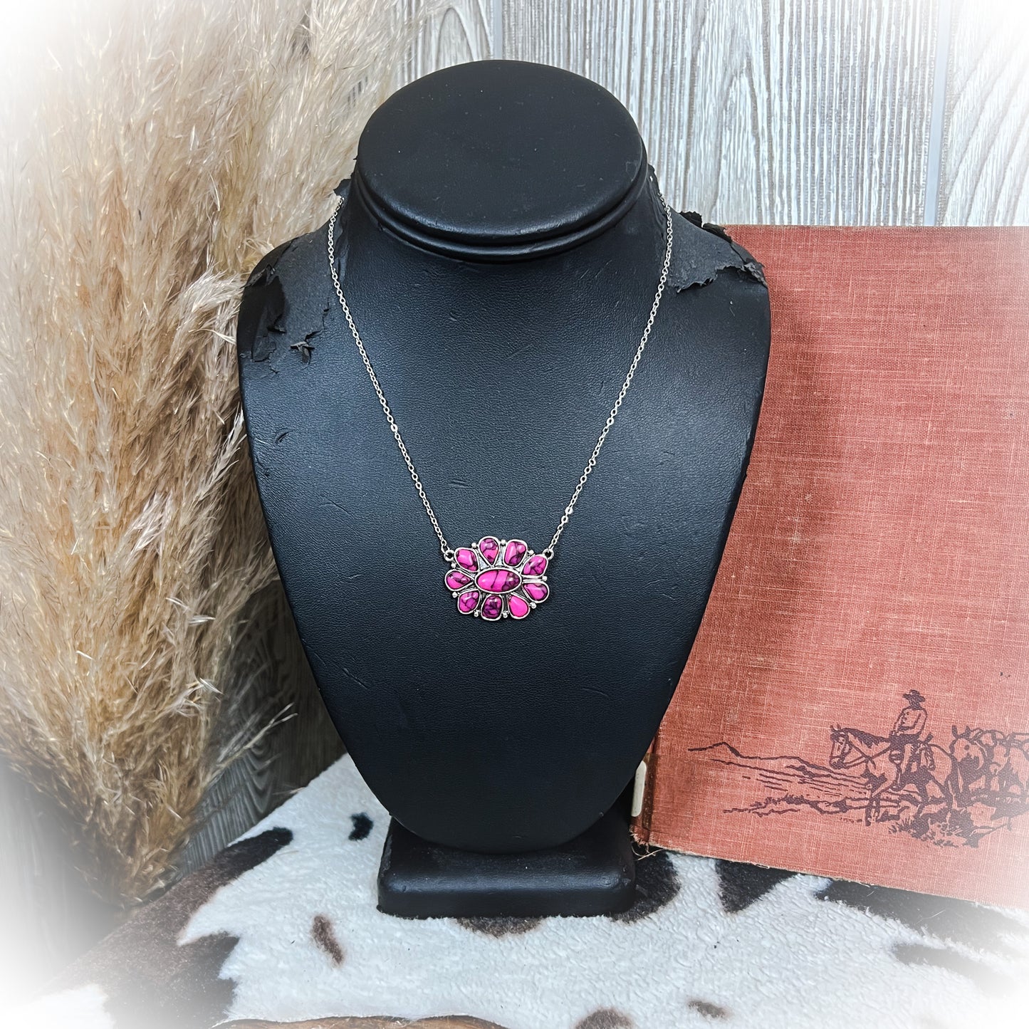 Hot Pink Concho Necklace