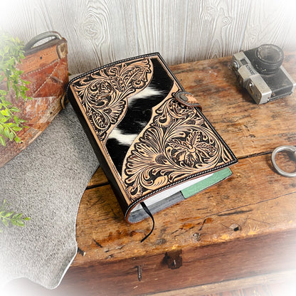 Unshaken Faith Western Tooled Leather & Cowhide Bible Cover