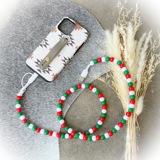 Christmas Beaded Chargning Cord