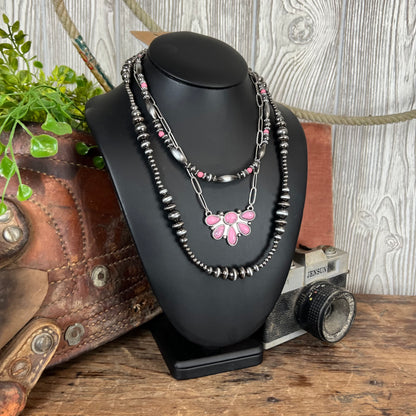 Liars Western Layered Necklace - Pink