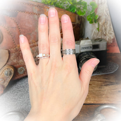 Hattie - Aztec Pattern Sterling Silver Ring